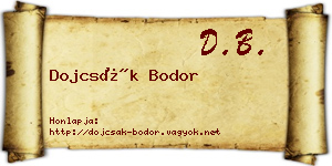 Dojcsák Bodor névjegykártya